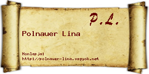 Polnauer Lina névjegykártya